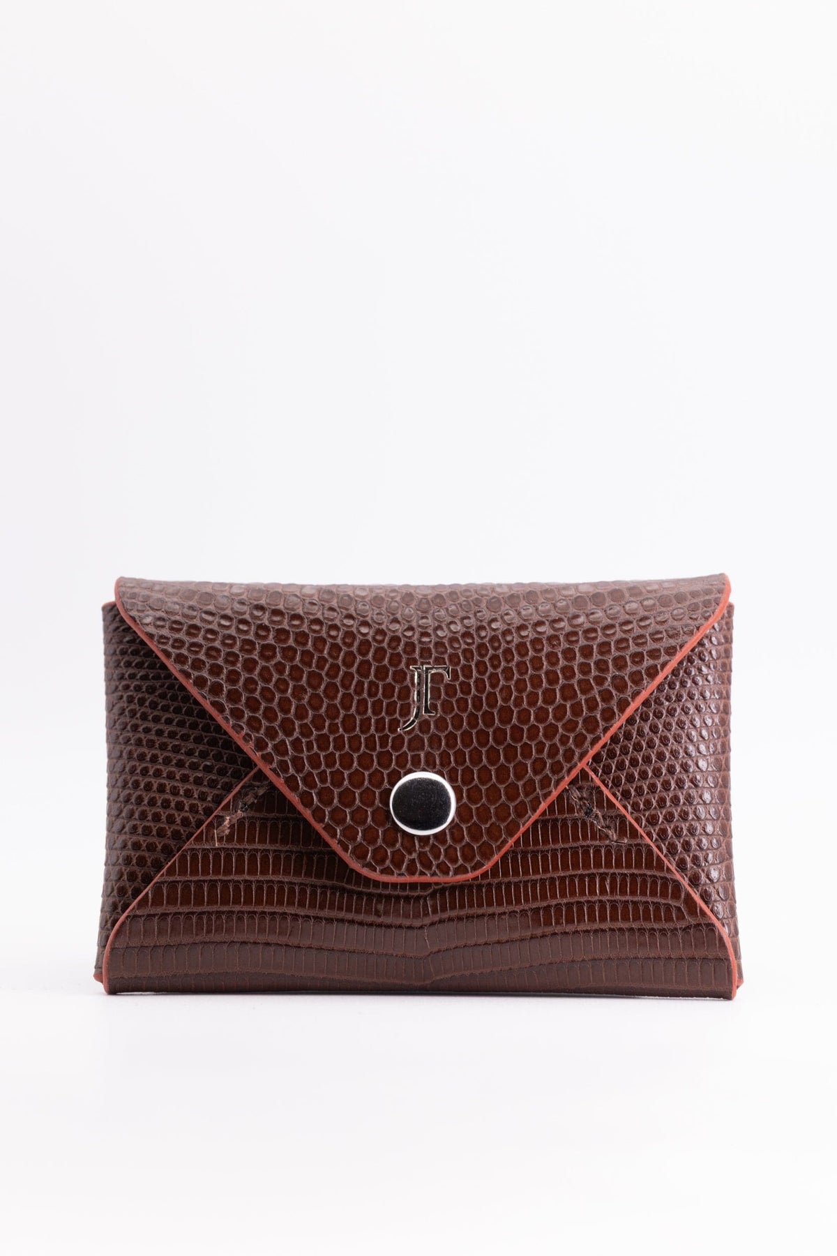 The Kenneth Envelope Card Wallet - Chocolate Brown Lizard
