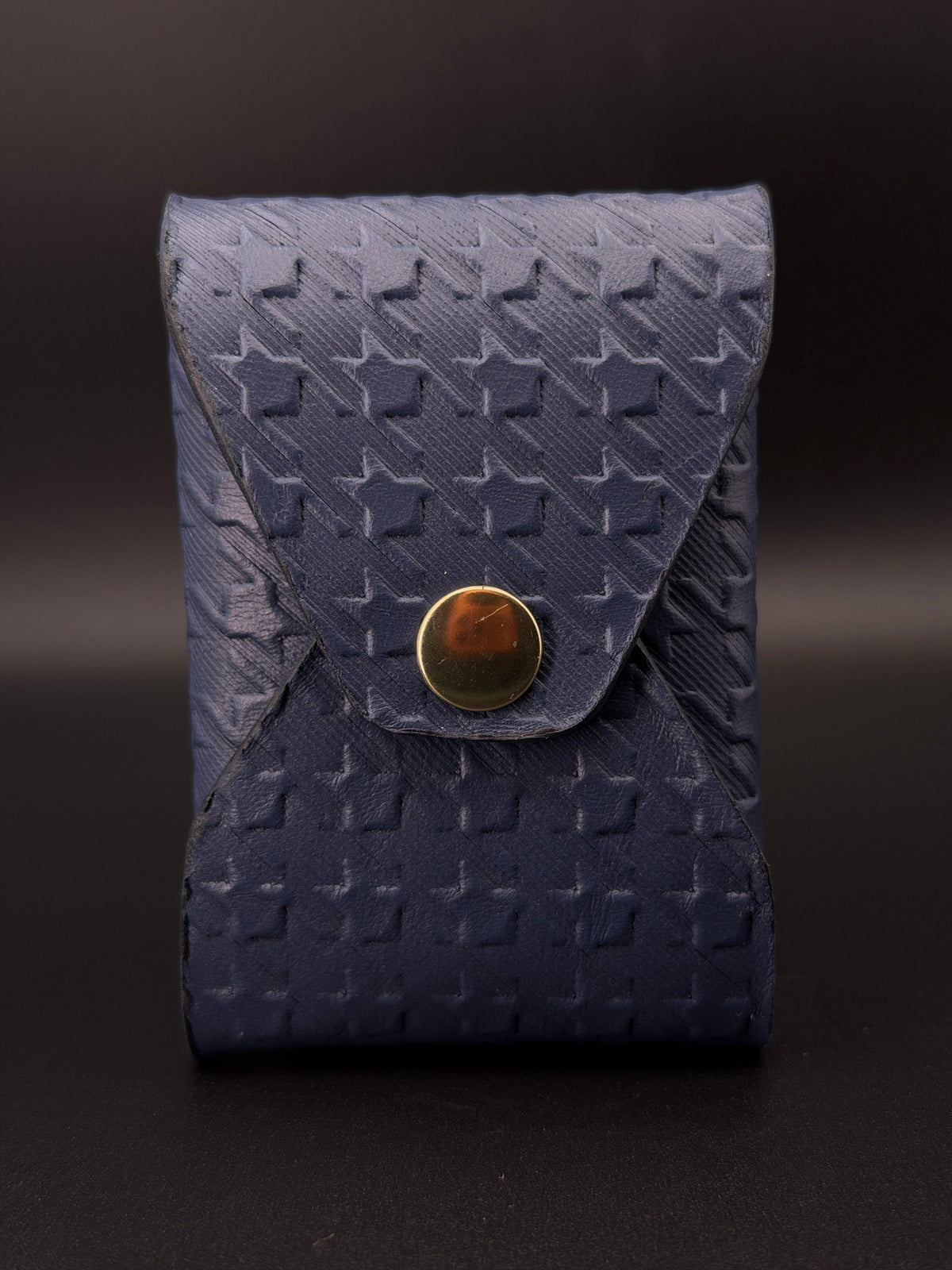 The Vert Wallet - French Blue Embossed Houndstooth
