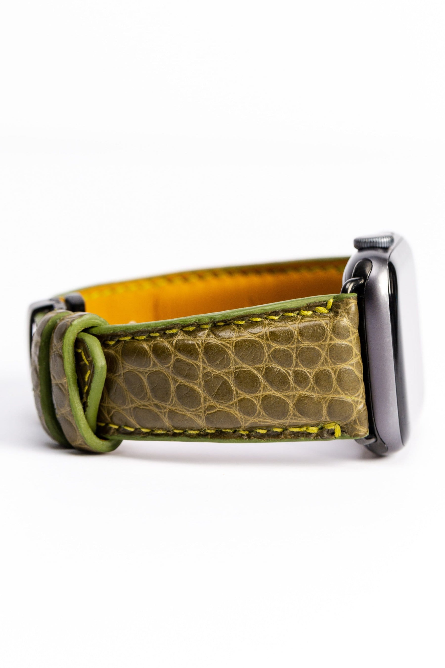 Tamagini Leather Luxury Apple Watch Strap 44mm in Loden Green - Tamagini Leather