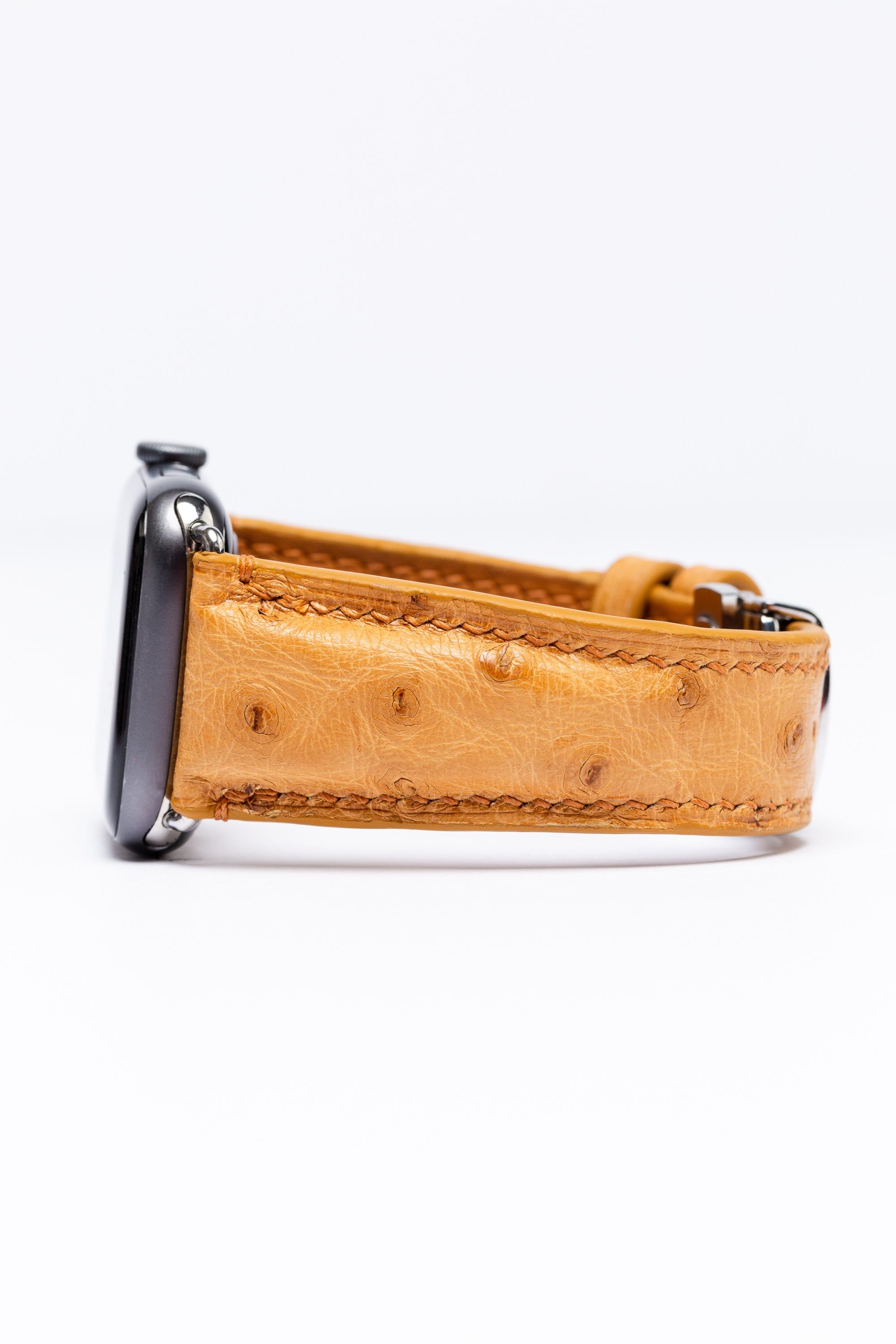 Tamagini Leather Luxury Apple Watch Strap 44mm Denim Blue Osrtich | Tamagini Leather