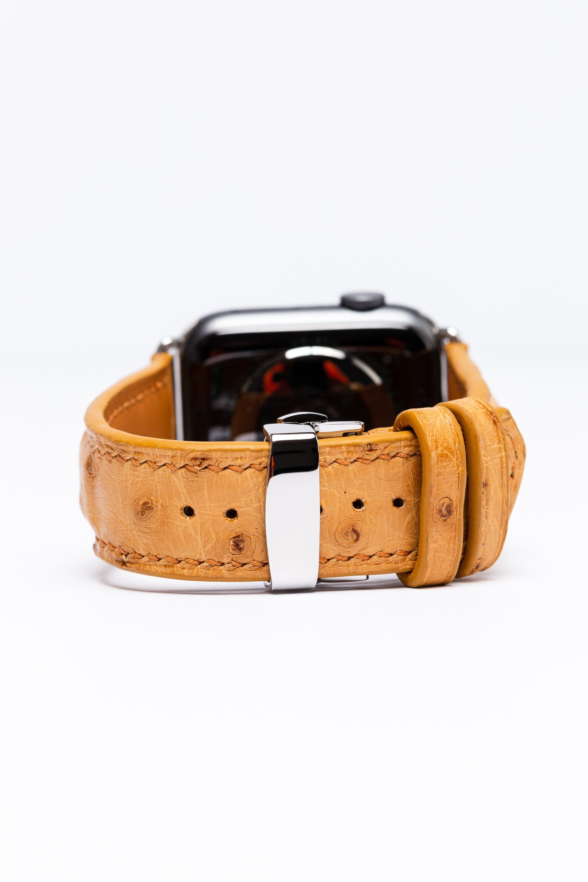 Tamagini Leather Luxury Apple Watch Strap 44mm Denim Blue Osrtich | Tamagini Leather