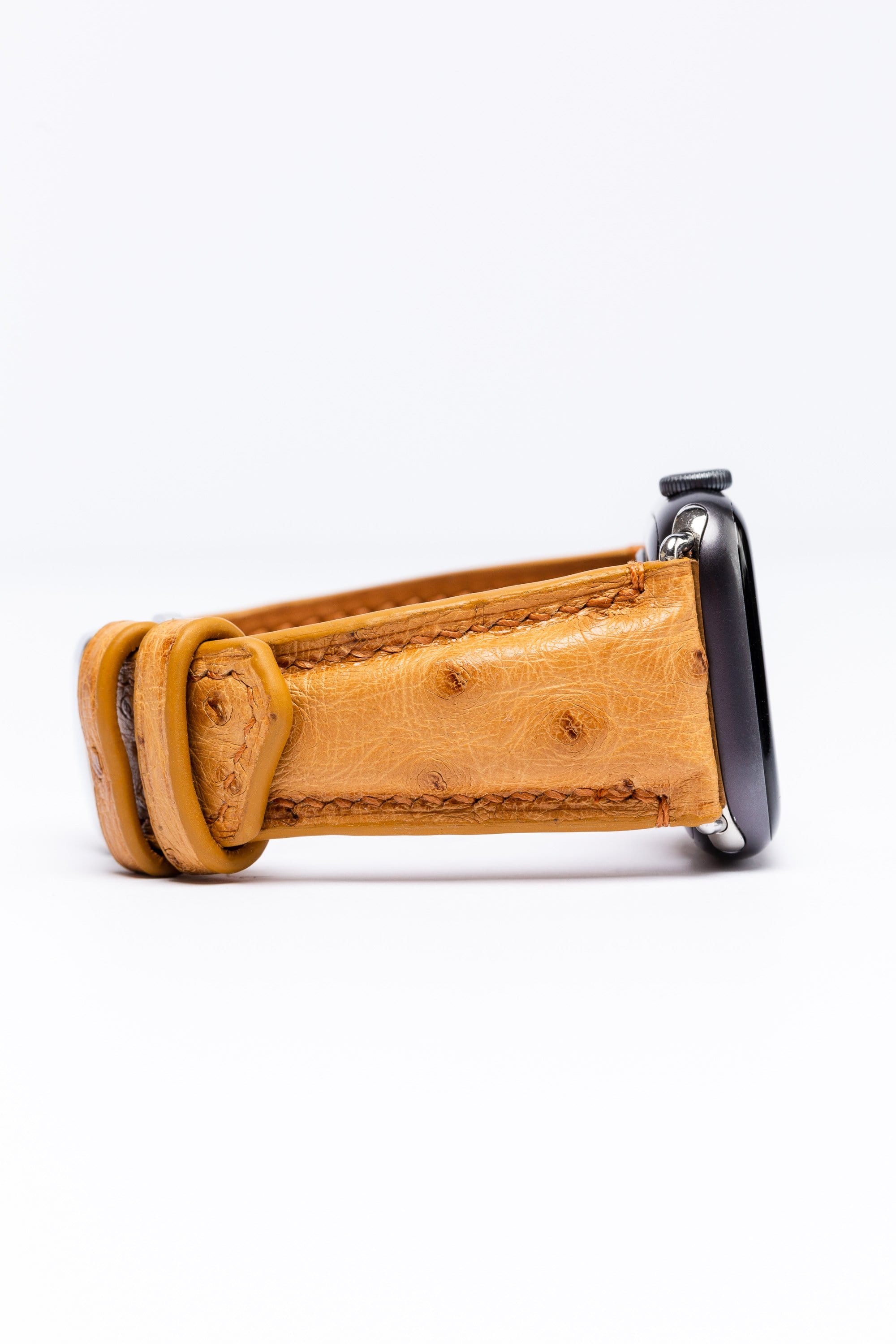 Tamagini Leather Luxury Apple Watch Strap 44mm Denim Blue Osrtich | Tamagini Leather