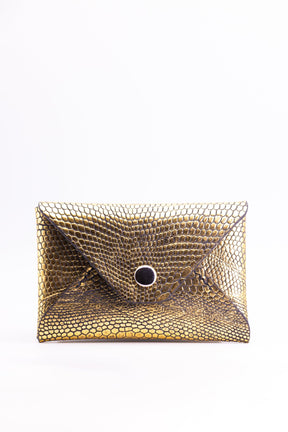 The Kenneth Envelope Card Wallet - Gold Foil Lizard