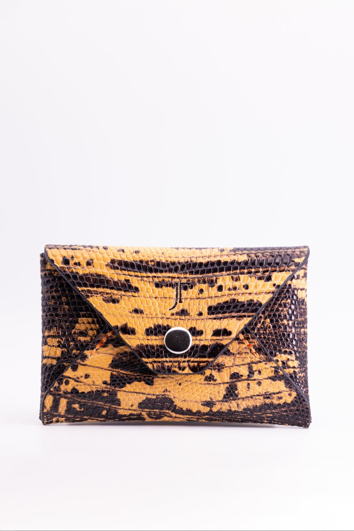 The Kenneth Envelope Card Wallet - Orange and Black Lizard