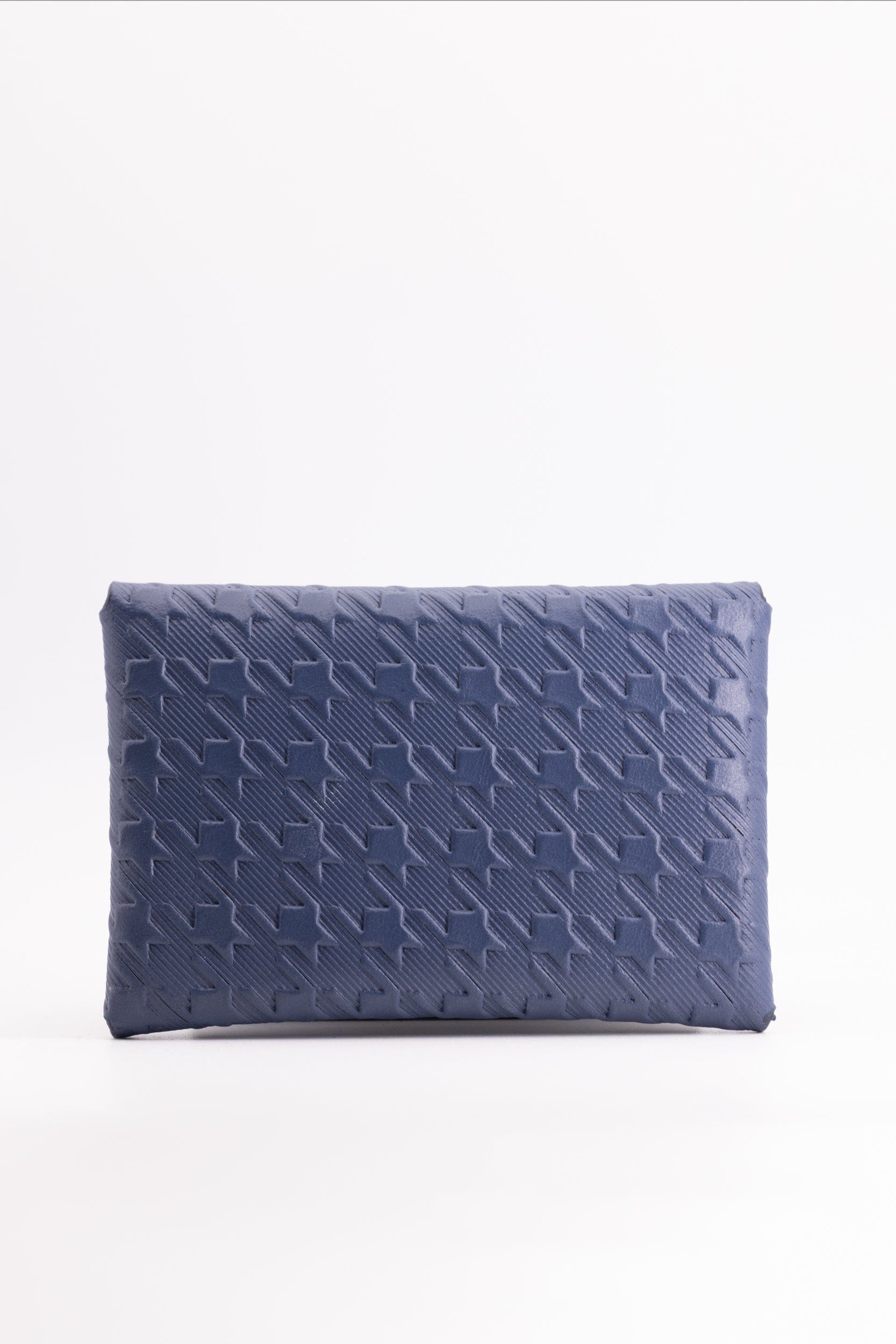 The Kenneth Envelope Card Wallet - French Blue Embossed Houndstooth