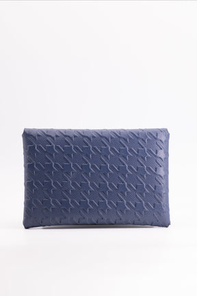 The Kenneth Envelope Card Wallet - French Blue Embossed Houndstooth