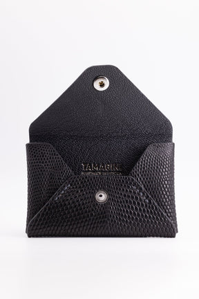 The Kenneth Envelope Card Wallet - Black Lizard