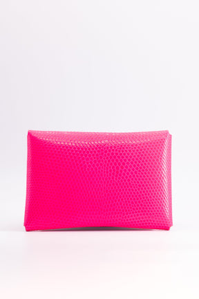 The Kenneth Envelope Card Wallet - Hot Pink Lizard