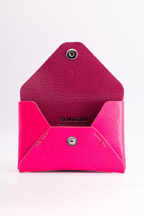 The Kenneth Envelope Card Wallet - Hot Pink Lizard