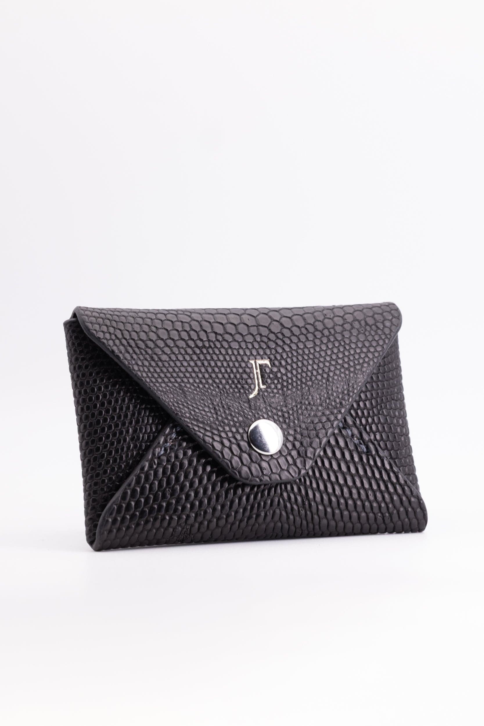 The Kenneth Envelope Card Wallet - Black Lizard