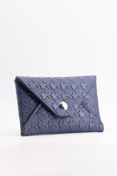 The Kenneth Envelope Card Wallet - French Blue Embossed Houndstooth