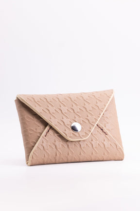 The Kenneth Envelope Card Wallet - Taupe Embossed Houndstooth