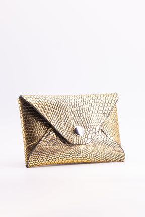 The Kenneth Envelope Card Wallet - Gold Foil Lizard