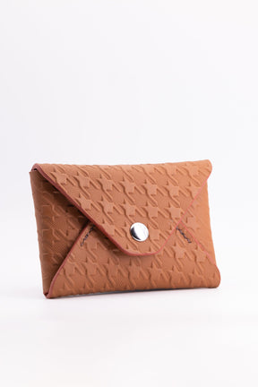 The Kenneth Envelope Card Wallet - Gold Embossed Houndstooth