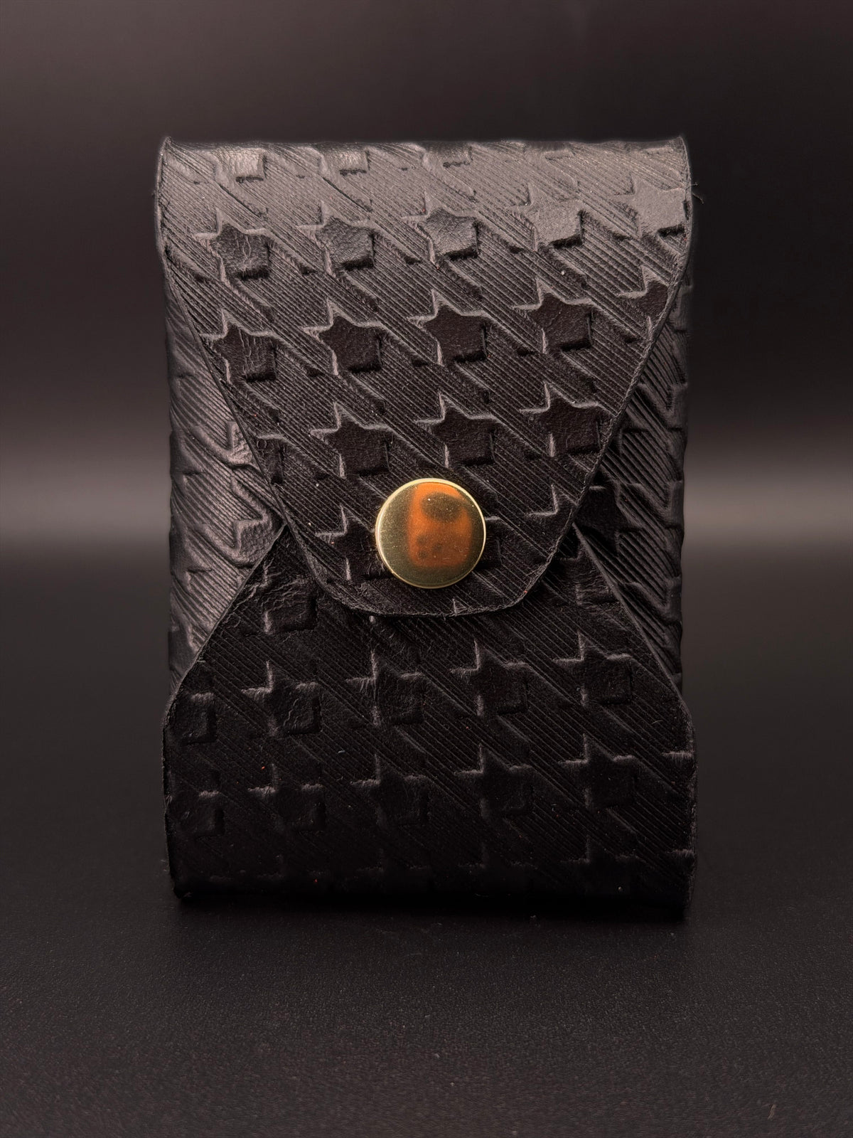 The Vert Wallet - Black Embossed Houndstooth