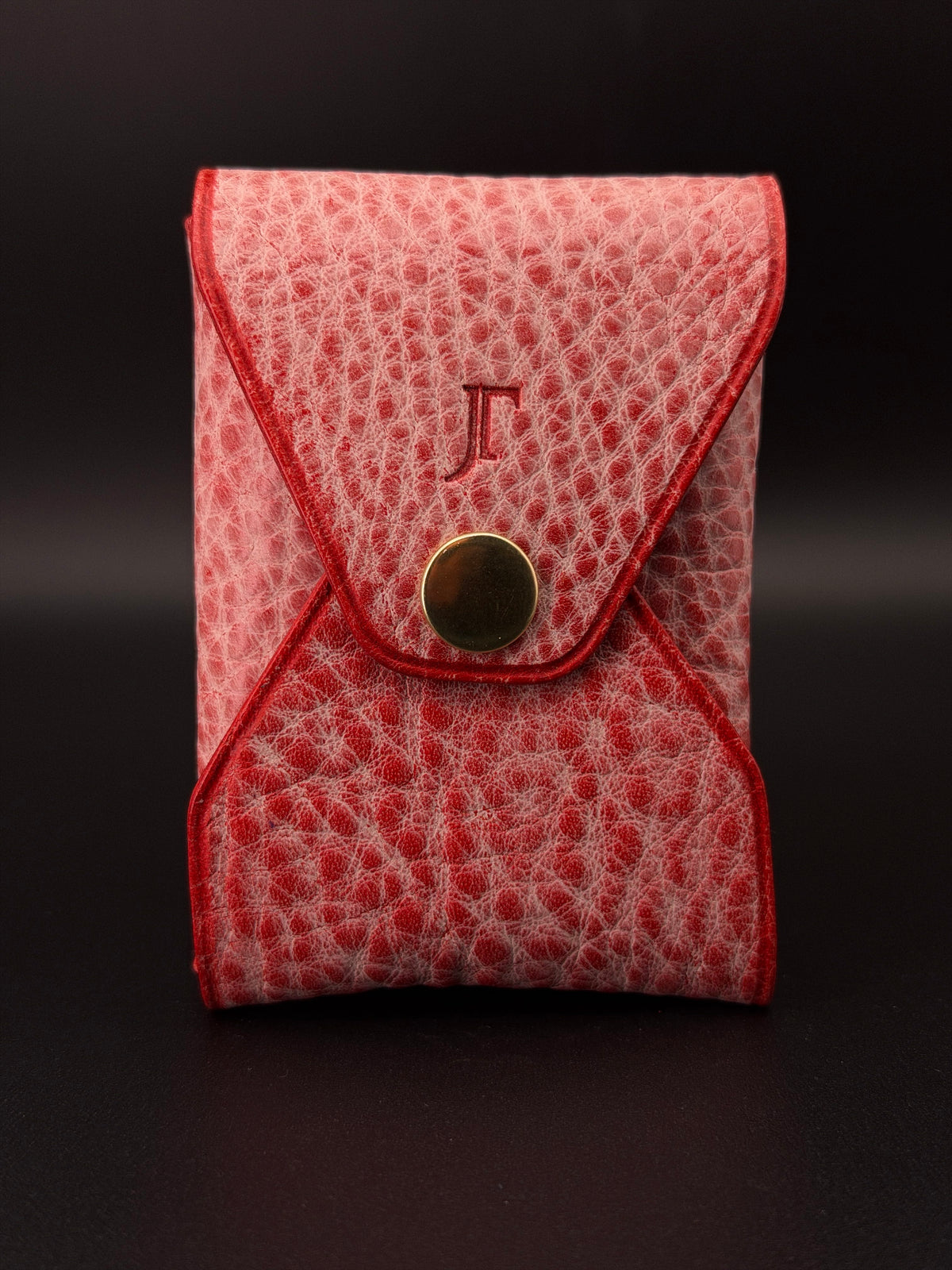 The Vert Wallet - Waxed Red Pebbled Calfskin