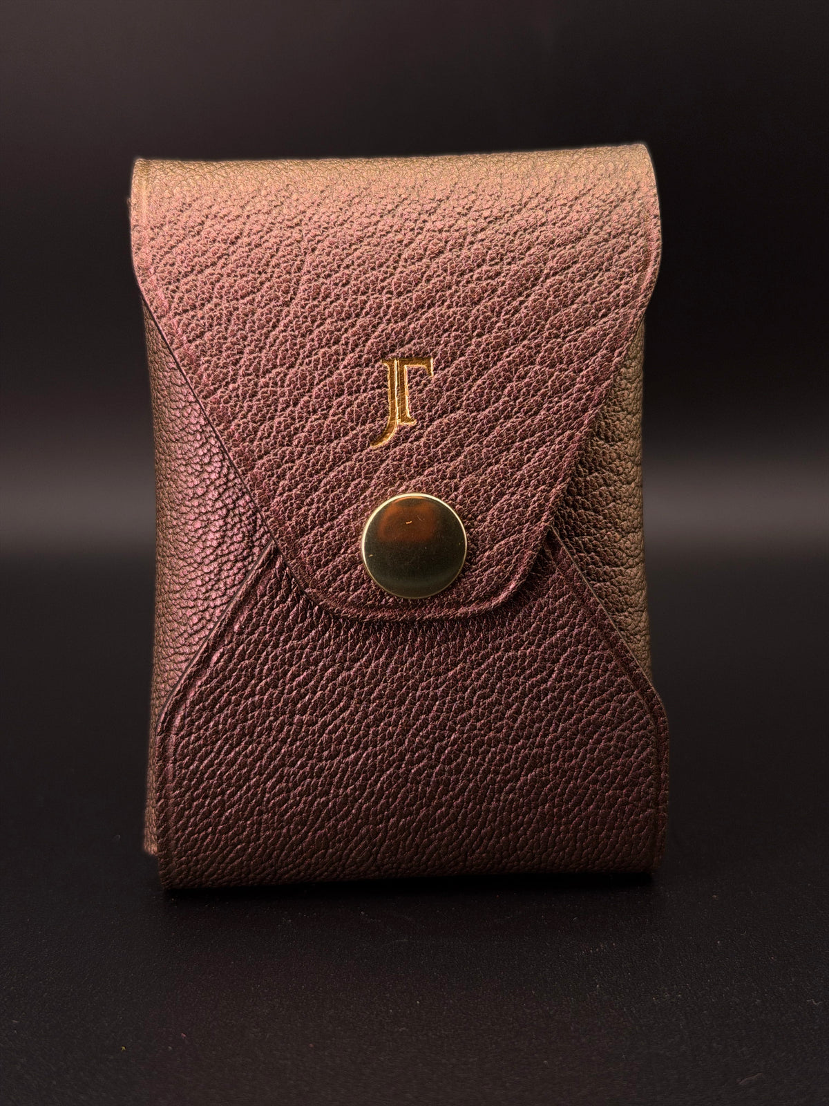 The Vert Wallet - Iridescent Peach French Goatskin