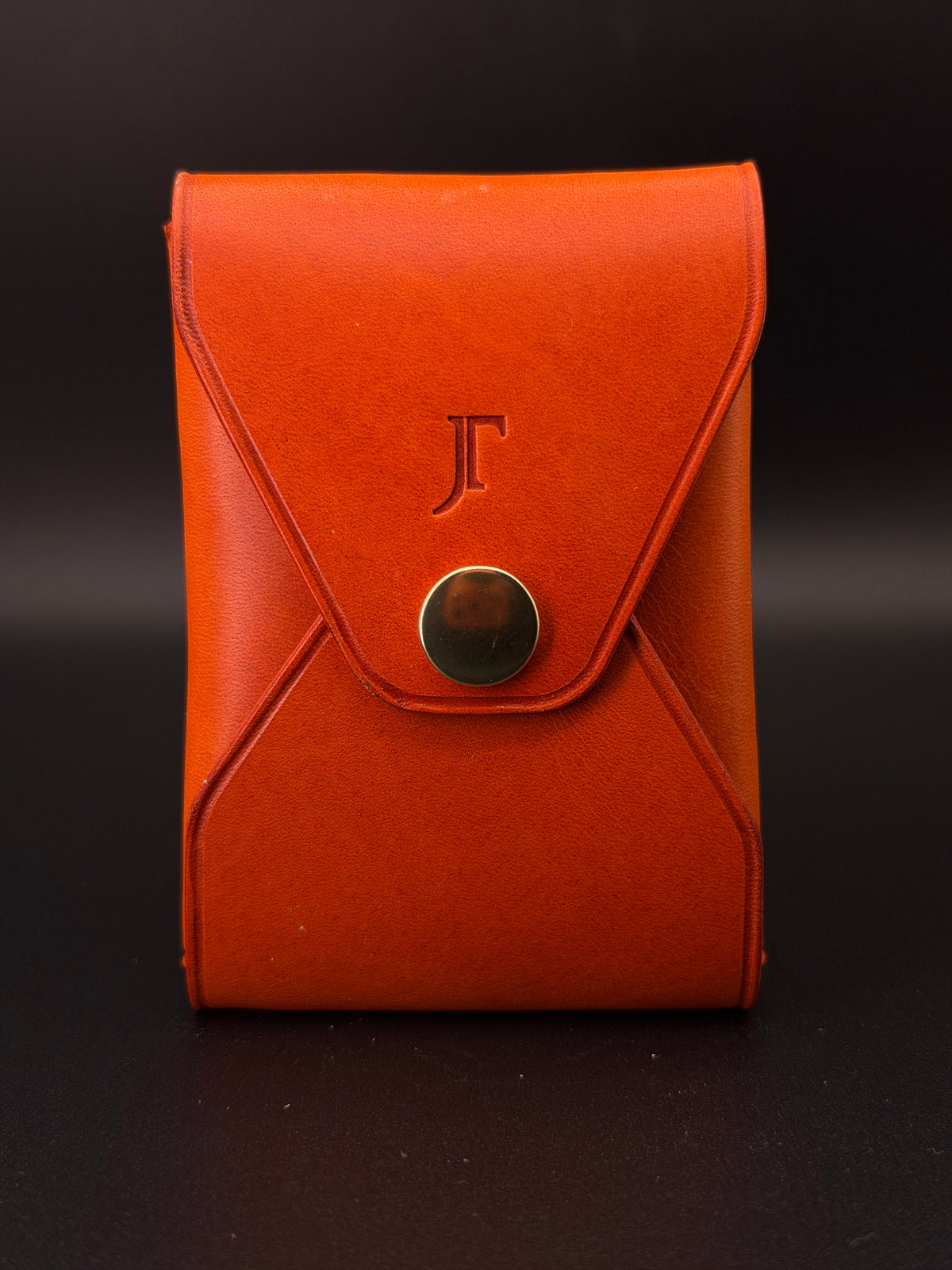 The Vert Wallet - Orange Smooth Italian Calfskin