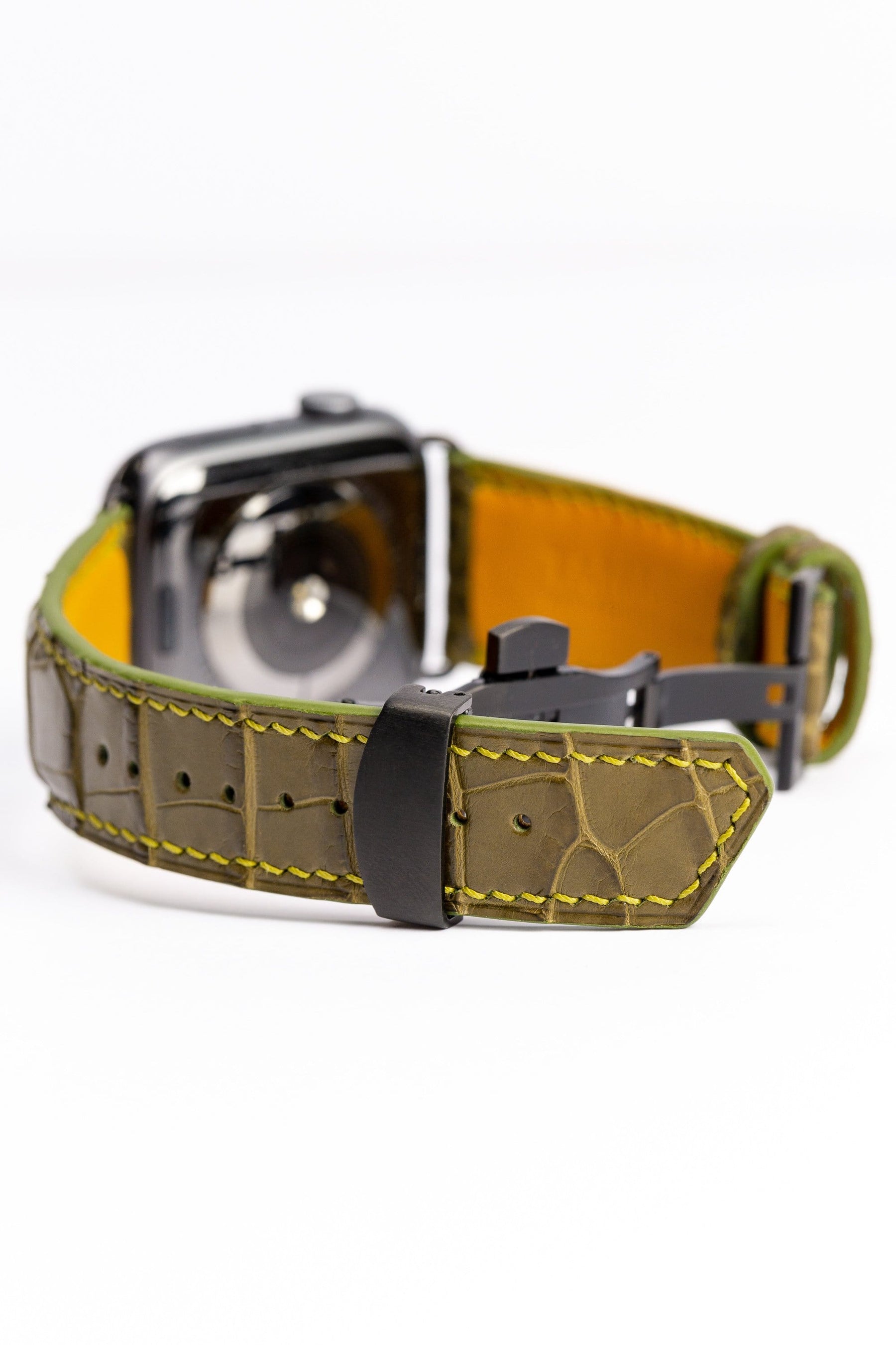 Tamagini Leather  Luxury Apple Watch Strap 44mm in Loden Green -  Tamagini Leather