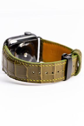 Tamagini Leather  Luxury Apple Watch Strap 44mm in Loden Green -  Tamagini Leather