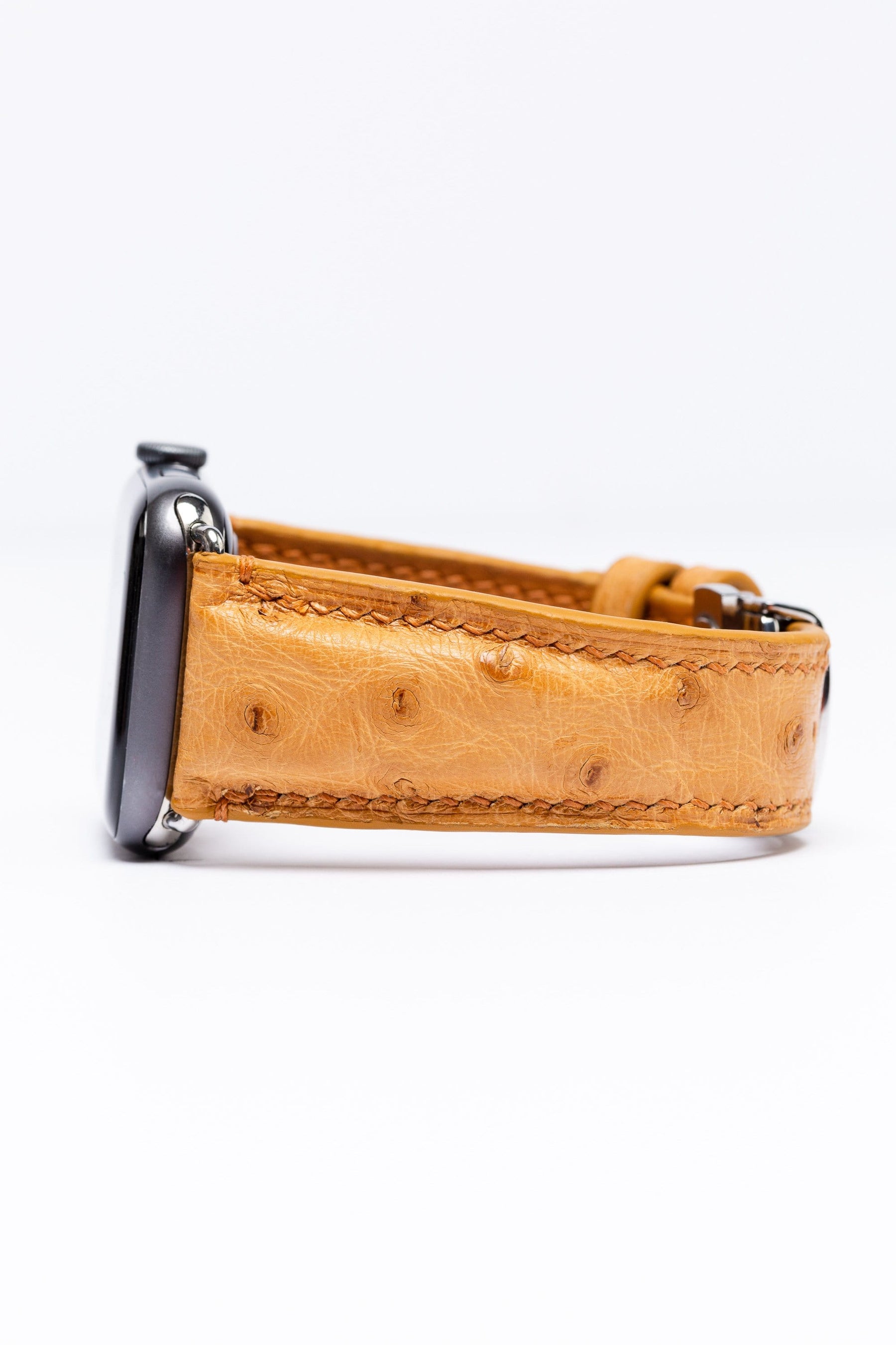 Tamagini Leather  Luxury Apple Watch Strap 44mm Denim Blue Osrtich | Tamagini Leather