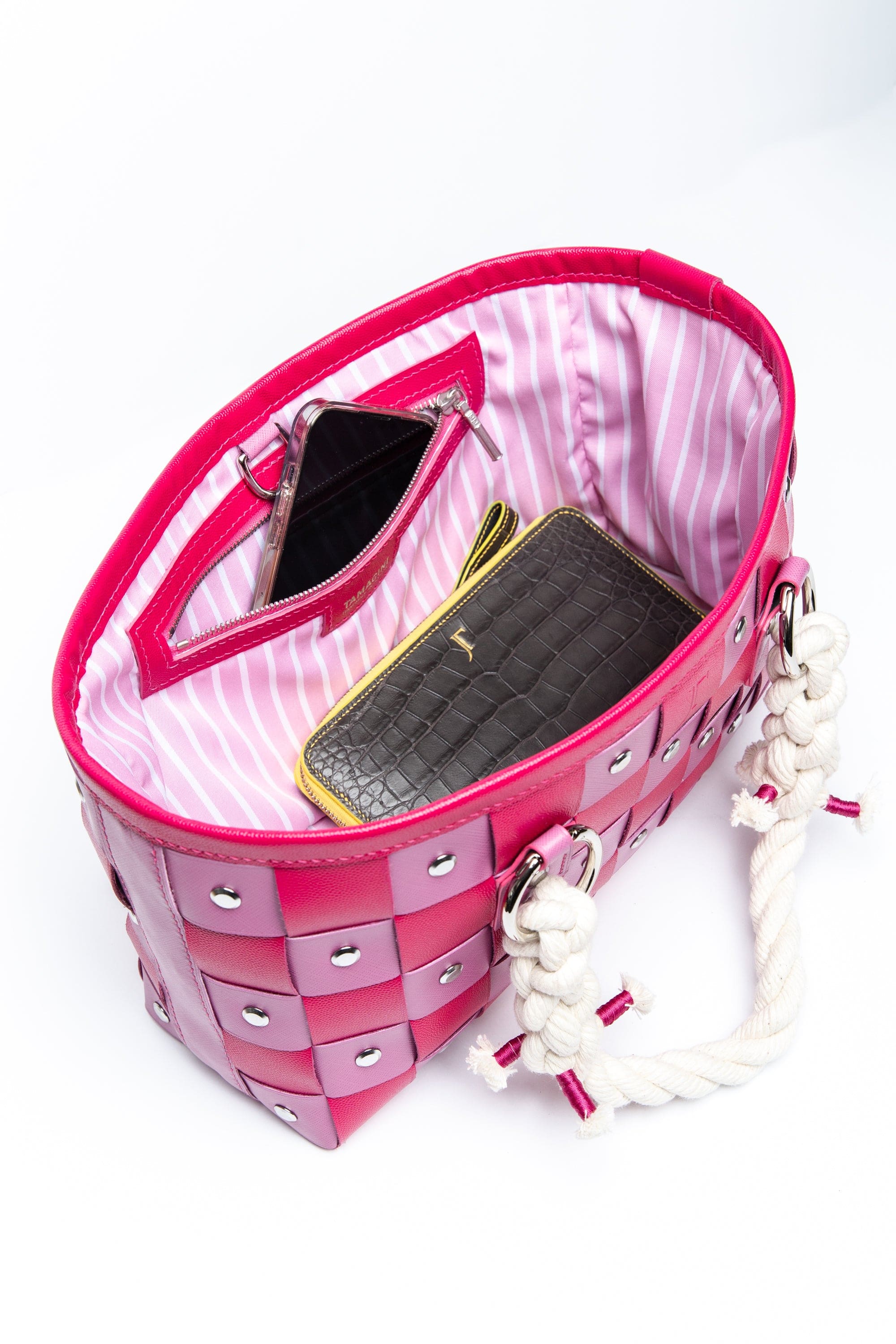 Tamagini Leather | The Marina Bag - Dinghy Pink 2 Toned