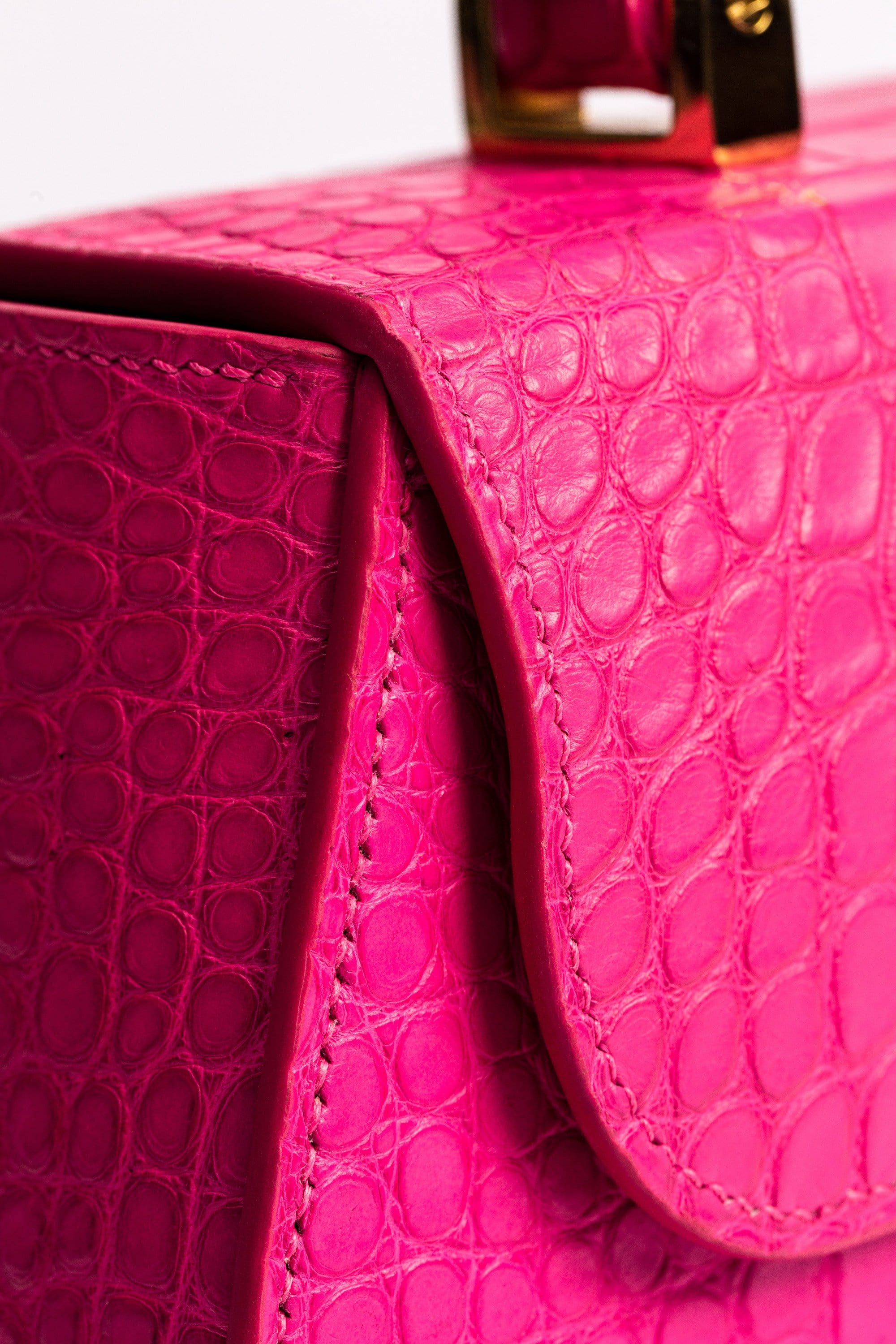 Tamagini Leather | The Symphony Bag - Hot Pink American Alligator
